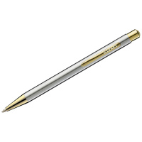 Ручка шариковая Luxor 'Nova' синяя, 1,0мм, корпус хром/золото, кнопочный механизм