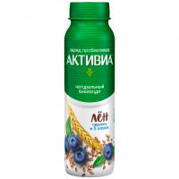 Йогурт питьевой Актибио черника/5 Злаков/семена льна, 1.6%, 260г
