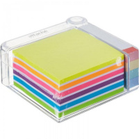 Блок для записей с клейким краем Attache набор с закладками 6 цветов, неон, 90х90мм